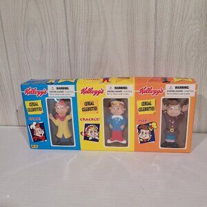 Kelloggs Cereal Celebrities Rice Krispies Snap Crackle Pop Figurines 1998